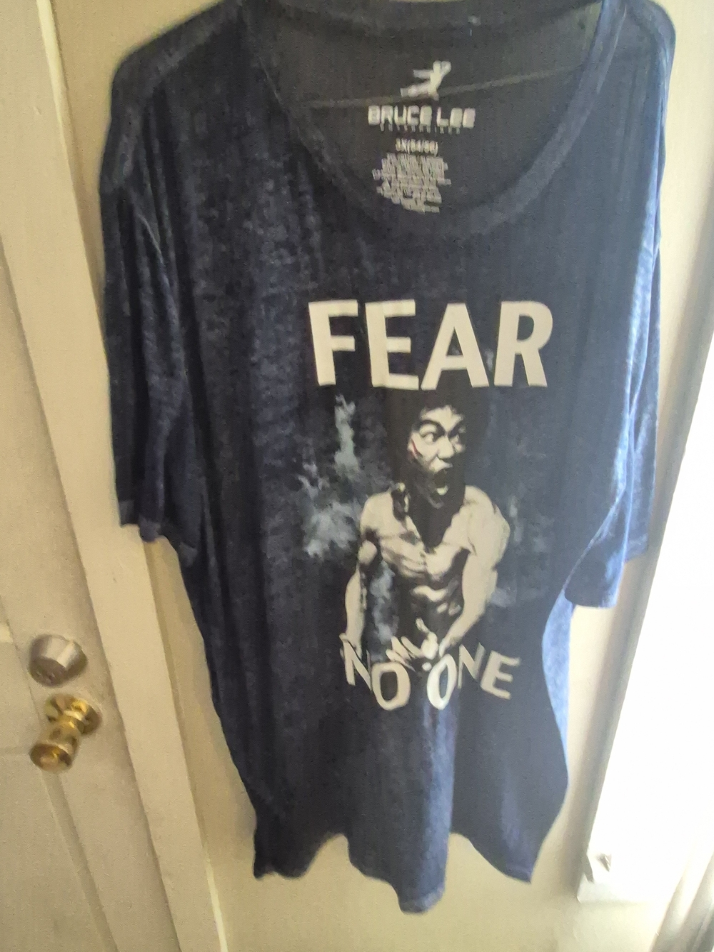 Bruce Lee Navy Short-Sleeve Graphic Tee - FEAR NO ONE